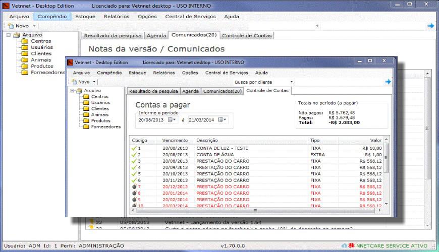 The classic Vetnnet interface for accounts payable.